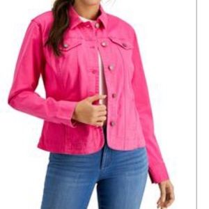 Charter Club Hot Pink Jean Jacket - Women’s Size XL